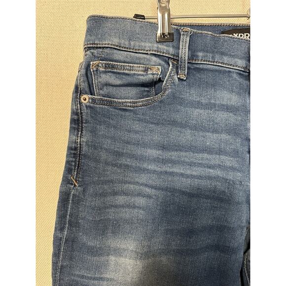 Express Jeans Womens 10R Ultimate Stretch Super Skinny Mid Rise Grunge Distress - Picture 3 of 12